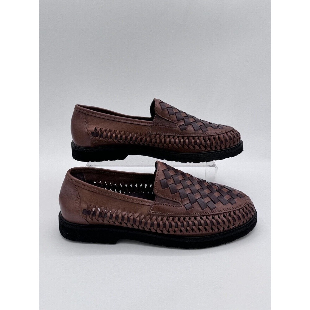NWOB Stag Hill Mens Tijuana Leather Round Toe Slip On Shoes Brown Size 8EEE